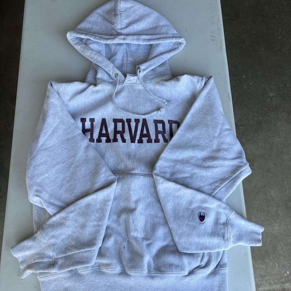 Gray and maroon champion Harvard hoodie